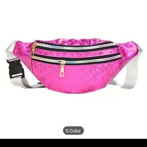 Bright Pink Holographic Fanny Pack